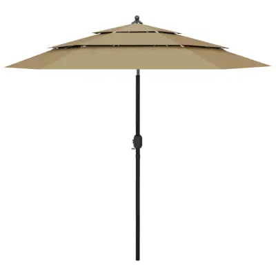 vidaXL Senčnik aluminij taupe 2,5 m