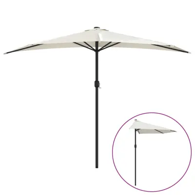 vidaXL Balkonski senčnik z aluminijastim drogom 300x155 cm peščen