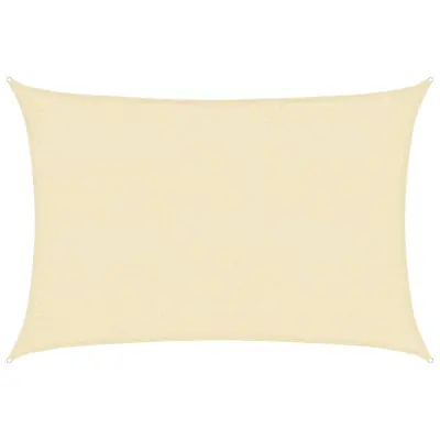 vidaXL Senčno jadro 160 g/m² krem 2x3 m HDPE