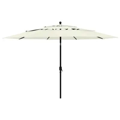 vidaXL Senčnik aluminij peščen 3,5 m