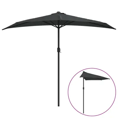 vidaXL Balkonski senčnik z aluminijastim drogom 270x144 cm antraciten