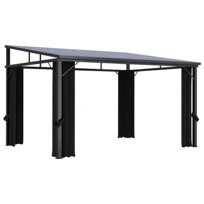 vidaXL Paviljon z zaveso 405x294x244 cm antraciten