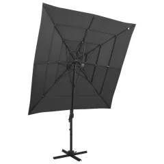 vidaXL Senčnik aluminij antraciten 250x250 cm