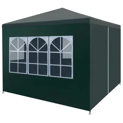vidaXL Šotor za zabave 3x3 m zelene barve