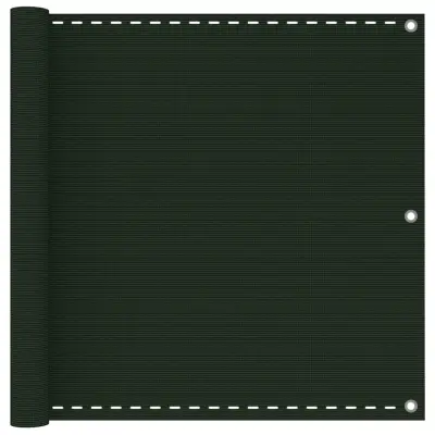 vidaXL Balkonsko platno temno zeleno 90x600 cm HDPE