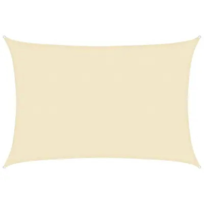vidaXL Senčno jadro 160 g/m² krem 3x5 m HDPE
