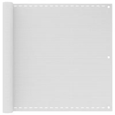 vidaXL Balkonsko Platno HDPE 90x600 cm Bele Barve