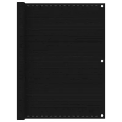 vidaXL Balkonsko platno črno 120x600 cm HDPE