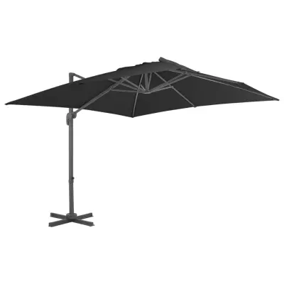 vidaXL Previsni senčnik z aluminijastim drogom 300x300 cm antracit