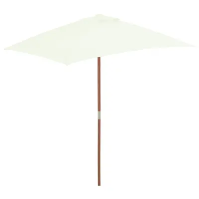 vidaXL Zunanji senčnik z lesenim drogom 150x200 cm peščene barve