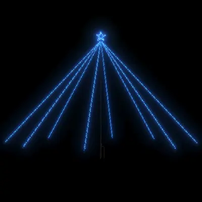vidaXL LED božično drevo notranje/zunanja 576 LED modra 3,6 m