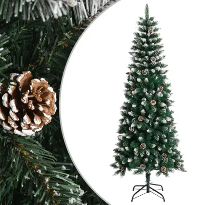 vidaXL Umetna novoletna jelka s stojalom zelena 210 cm PVC