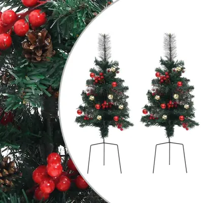 vidaXL Umetna novoletna jelka 2 kosa 76 cm PVC