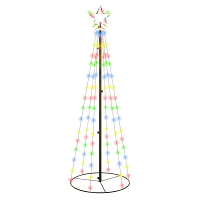 vidaXL Novoletna jelka stožec 108 pisanih LED lučk 70x180 cm