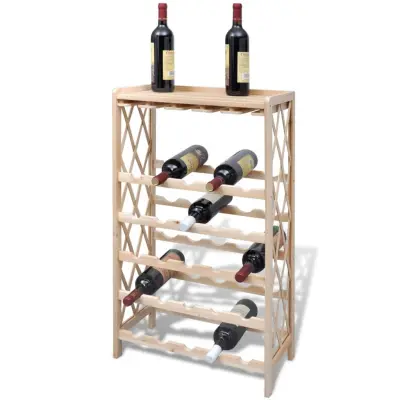 vidaXL Stojalo za vino za 25 steklenic trden les jelke