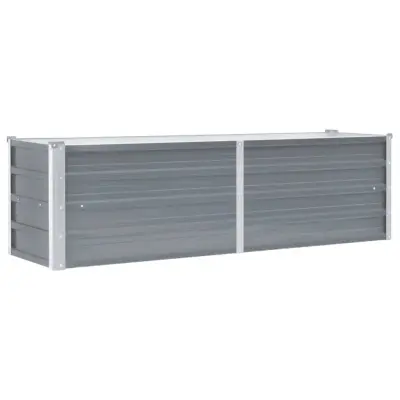 vidaXL Visoka greda iz pocinkanega jekla 160x40x45 cm sive barve
