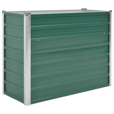 vidaXL Visoka greda iz pocinkanega jekla 100x40x77 cm zelene barve