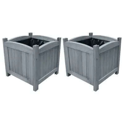 vidaXL Vrtna visoka greda 2 kosa 30x30x30 cm trden les jelke
