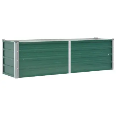 vidaXL Visoka greda iz pocinkanega jekla 160x40x45 cm zelene barve