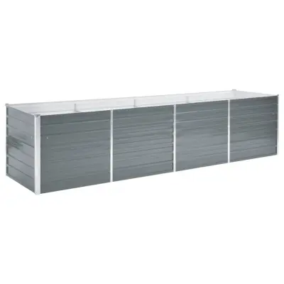 vidaXL Visoka greda iz pocinkanega jekla 320x80x77 cm sive barve