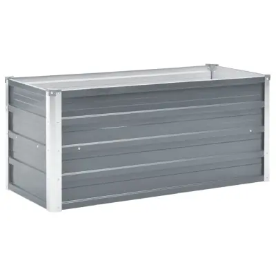 vidaXL Visoka greda iz pocinkanega jekla 100x40x45 cm sive barve