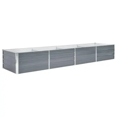 vidaXL Visoka greda iz pocinkanega jekla 320x80x45 cm sive barve
