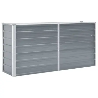 vidaXL Visoka greda iz pocinkanega jekla 160x40x77 cm sive barve