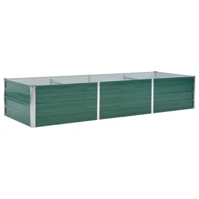 vidaXL Visoka greda iz pocinkanega jekla 240x80x45 cm zelene barve