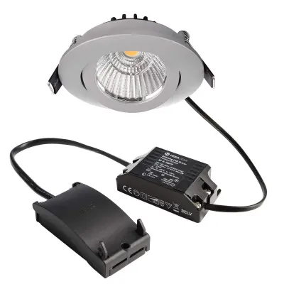 DIONE Moderen okrogel nastavljiv reflektor SPOT LED COB 8W zatemnitvena vgradna luč SLIM stropna kuhinjska napa izložbe 230V - SIVA 4000K