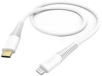 Hama USB polnilni kabel USB 2.0 Apple Lightning vtič \, USB-C® vtič 1.50 m bela  00201603