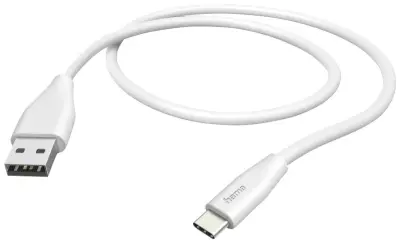Hama USB polnilni kabel USB 2.0 USB-A vtič\, USB-C® vtič 1.50 m bela  00201596