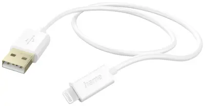 Hama USB polnilni kabel USB 2.0 Apple Lightning vtič \, USB-A vtič 1.50 m bela  00201581