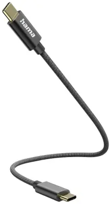 Hama USB polnilni kabel USB 2.0 USB-C® vtič\, USB-C® vtič 0.20 m črna  00201604