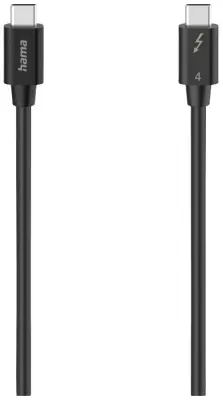 Hama Thunderbolt kabel Thunderbolt (USB-C) vtič, Thunderbolt (USB-C) vtič 0.8 m črna 00200659 dvojno oklopljen, 8K UHD Thunderbolt kabel