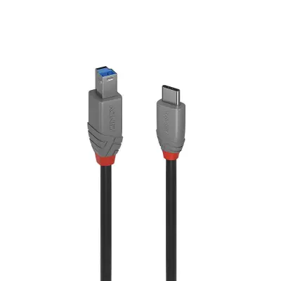 LINDY USB kabel USB 3.2 gen. 1 (USB 3.0) USB-C® vtič\, USB-B vtič 1.00 m črna  36666