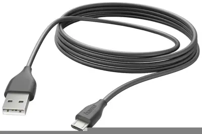 Hama USB polnilni kabel USB 2.0 USB-A vtič\, USB-mikro-B vtič 3.00 m črna  00201588