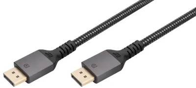 Digitus DisplayPort kabel DisplayPort vtič 3 m črna DB-340201-030-S trojno oklopljen, prilagodljiv, brez halogena, okrogel DisplayPort kabel