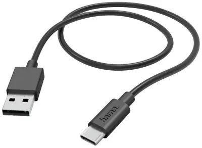 Hama USB polnilni kabel USB 2.0 USB-A vtič\, USB-C® vtič 1.00 m črna  00201594