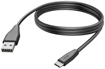 Hama USB polnilni kabel USB 2.0 USB-A vtič\, USB-C® vtič 3.00 m črna  00201597