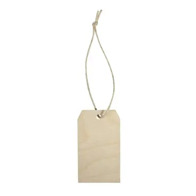Lesen obesek Tag/etiketa, natur, 4.5x8x0.3cm,6 kosov