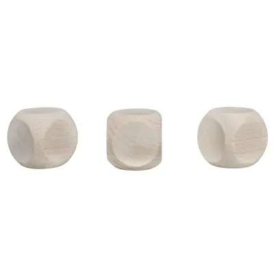 Igralne kocke, lesene 3x3 cm, set 3