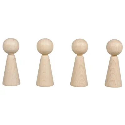 Igralne figure, lesene, 6 cm, set 4