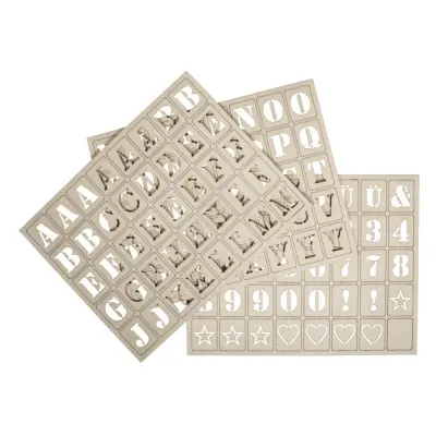 Lesene črke&številke, 3x2.4cm, set 120