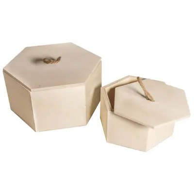 Set lesenih škatel,16x14x8,3cm in 12x10,6x6,5cm