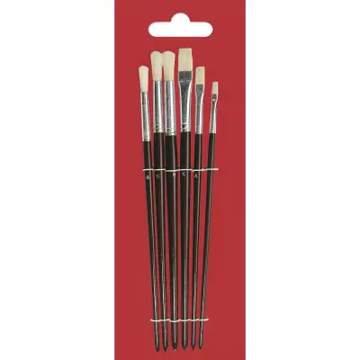 Set čopičev, naravne ščetine, 6 kom.