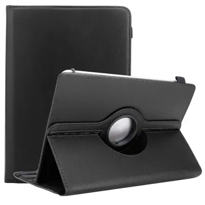 CADORABO ASUS v črni barvi - 360 stopinj Faux Leather Protective Cover z funkcijo stojala in elastičnim pasom
