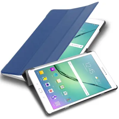 Ohišje tablete Cadorabo, združljiv s Samsungom v Jersey Temno modro - ultra tanek zaščitni pokrov z samodejno budnostjo in stojalo funkcijo