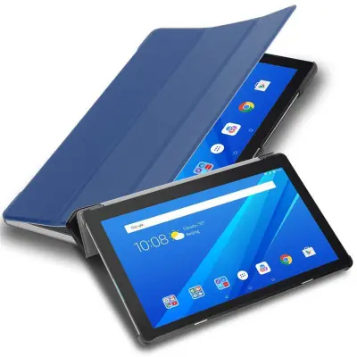 Cadorabo tablični ohišje, združljiv z Lenovo v Jersey Temno modro - Ultra tanek zaščitni pokrov brez samodejnega zbujanja in stojala