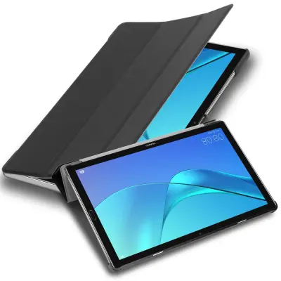 Ohišje tablete Cadorabo, združljiv s Huawei v satenasti črni barvi - ultra tanek zaščitni pokrov z samodejno budnostjo in stojalo funkcijo