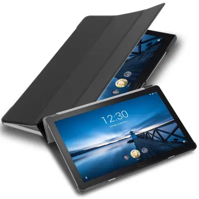 Ohišje tablete Cadorabo, združljiv z Lenovo v saten črni barvi - ultra tanek zaščitni pokrov z samodejno budnostjo in stojalo funkcijo